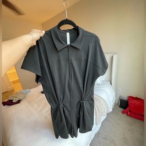 LULU Stretch rib pocketed romper